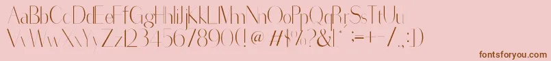 フォントSorredaPro – ピンクの背景に茶色のフォント