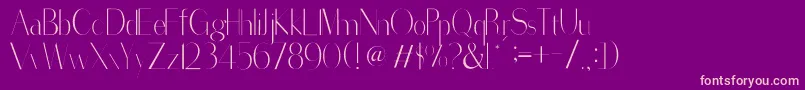 Fonte SorredaPro – fontes rosa em um fundo violeta