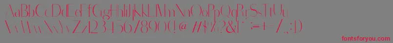 フォントSorredaPro – 赤い文字の灰色の背景