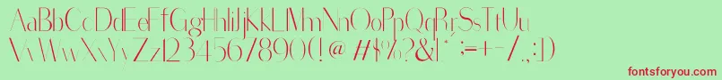 SorredaPro-Schriftart – Rote Schriften auf grünem Hintergrund