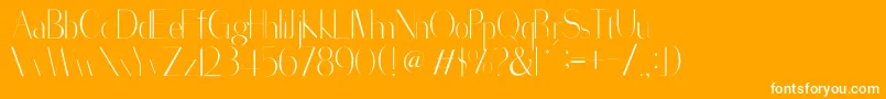 フォントSorredaPro – オレンジの背景に白い文字
