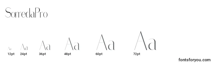 SorredaPro Font Sizes