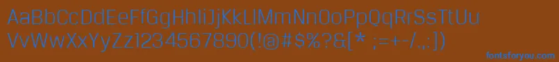 BreuertextLight Font – Blue Fonts on Brown Background