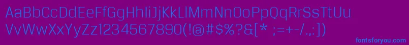 フォントBreuertextLight – 紫色の背景に青い文字
