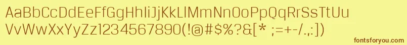 BreuertextLight Font – Brown Fonts on Yellow Background
