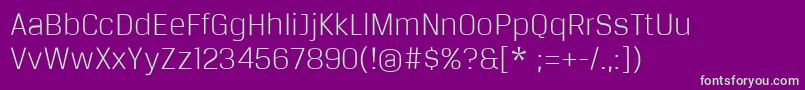 BreuertextLight-fontti – vihreät fontit violetilla taustalla