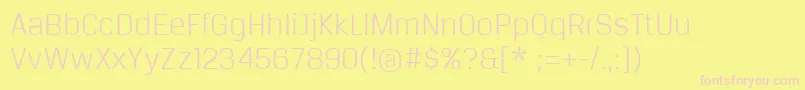 BreuertextLight Font – Pink Fonts on Yellow Background