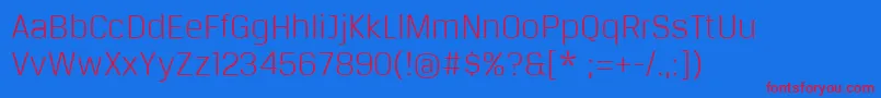 BreuertextLight Font – Red Fonts on Blue Background