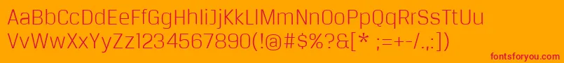 BreuertextLight Font – Red Fonts on Orange Background