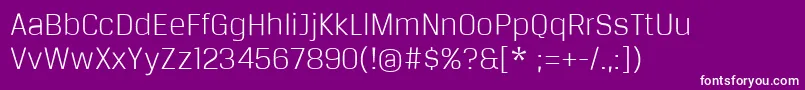 Czcionka BreuertextLight – białe czcionki na fioletowym tle