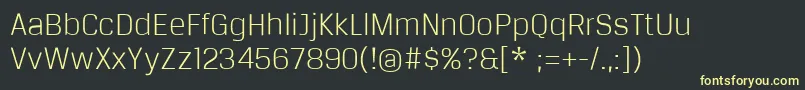 Fonte BreuertextLight – fontes amarelas em um fundo preto