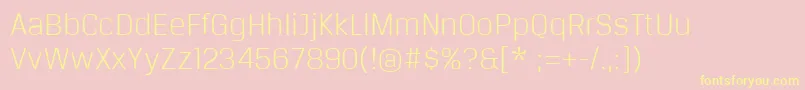 BreuertextLight-Schriftart – Gelbe Schriften auf rosa Hintergrund