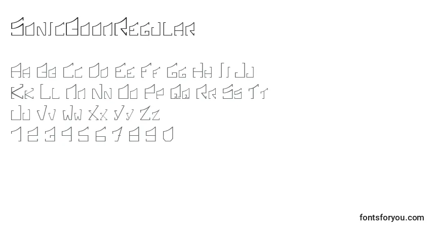 Шрифт SonicBoomRegular – алфавит, цифры, специальные символы