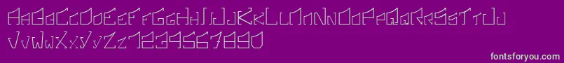 SonicBoomRegular-fontti – vihreät fontit violetilla taustalla