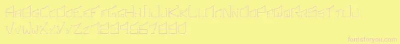 Fonte SonicBoomRegular – fontes rosa em um fundo amarelo