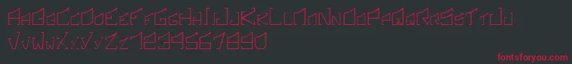 Czcionka SonicBoomRegular – czerwone czcionki na czarnym tle