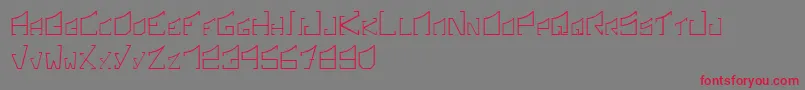 SonicBoomRegular-Schriftart – Rote Schriften auf grauem Hintergrund
