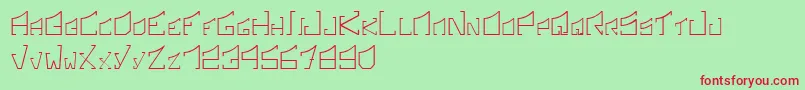 フォントSonicBoomRegular – 赤い文字の緑の背景