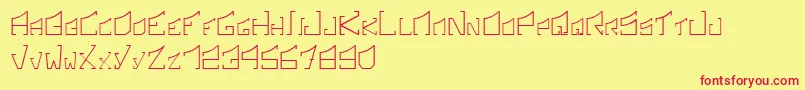 SonicBoomRegular-Schriftart – Rote Schriften auf gelbem Hintergrund
