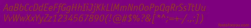 OfficinasanscttItalic Font – Brown Fonts on Purple Background