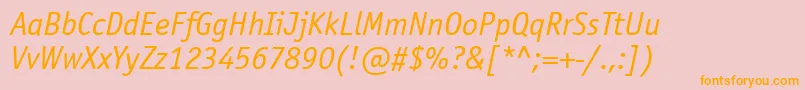 OfficinasanscttItalic Font – Orange Fonts on Pink Background