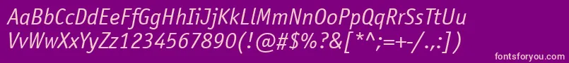 fuente OfficinasanscttItalic – Fuentes Rosadas Sobre Fondo Morado