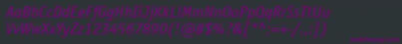 OfficinasanscttItalic Font – Purple Fonts on Black Background