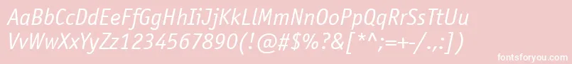 OfficinasanscttItalic Font – White Fonts on Pink Background