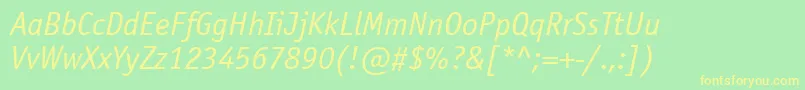 OfficinasanscttItalic Font – Yellow Fonts on Green Background