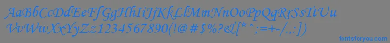 Mtcorsva Font – Blue Fonts on Gray Background