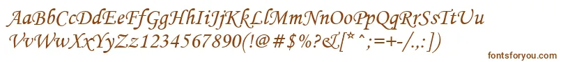 Mtcorsva Font – Brown Fonts on White Background
