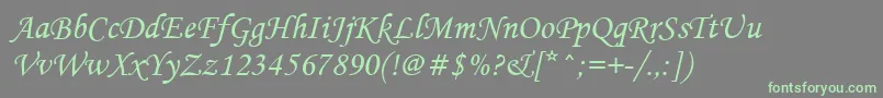 Mtcorsva Font – Green Fonts on Gray Background
