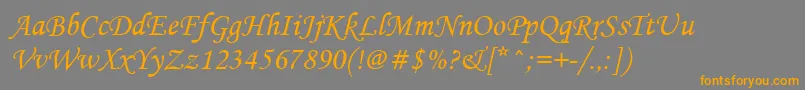 Mtcorsva Font – Orange Fonts on Gray Background