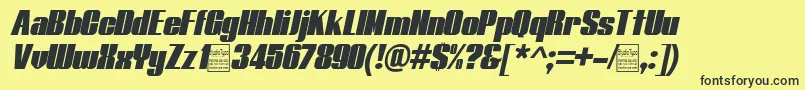 TypolineItalicDemo Font – Black Fonts on Yellow Background