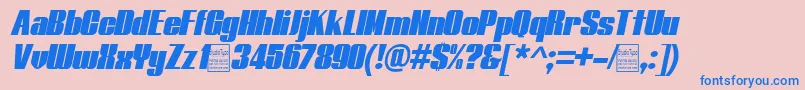 TypolineItalicDemo Font – Blue Fonts on Pink Background