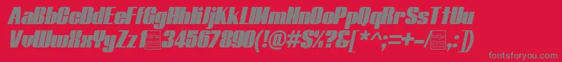 TypolineItalicDemo Font – Gray Fonts on Red Background