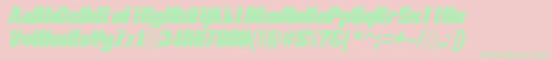 TypolineItalicDemo Font – Green Fonts on Pink Background