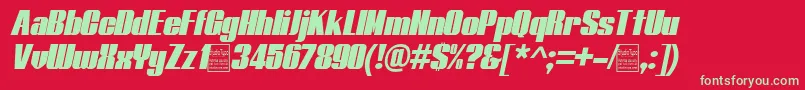 TypolineItalicDemo Font – Green Fonts on Red Background