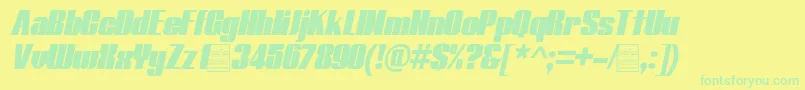 TypolineItalicDemo Font – Green Fonts on Yellow Background