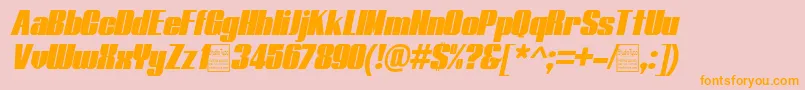 TypolineItalicDemo Font – Orange Fonts on Pink Background