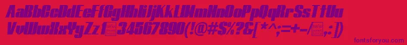 TypolineItalicDemo Font – Purple Fonts on Red Background