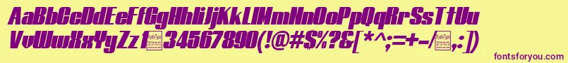 TypolineItalicDemo Font – Purple Fonts on Yellow Background