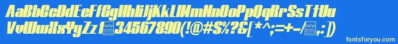 TypolineItalicDemo Font – Yellow Fonts on Blue Background