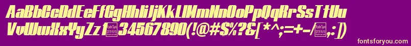 TypolineItalicDemo Font – Yellow Fonts on Purple Background