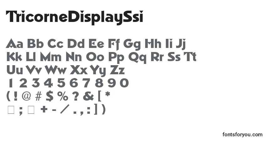 A fonte TricorneDisplaySsi – alfabeto, números, caracteres especiais