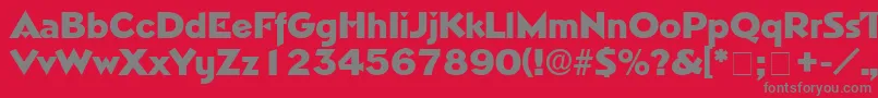 フォントTricorneDisplaySsi – 赤い背景に灰色の文字