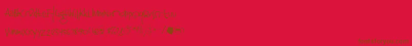 Jinkya Font – Brown Fonts on Red Background