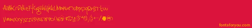 Jinkya Font – Orange Fonts on Red Background