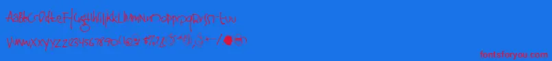 Jinkya Font – Red Fonts on Blue Background