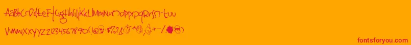 Jinkya Font – Red Fonts on Orange Background
